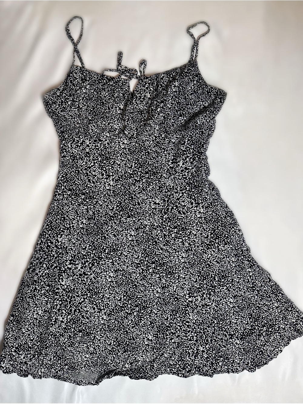 Dynamite Black & White Speckled Slip Dress | Size Small
